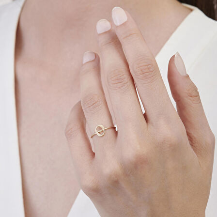 Altın O Harfi Yüzük