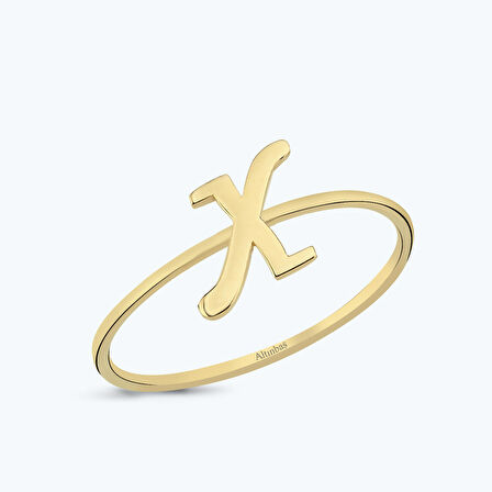 Altın X Harfli Yüzük