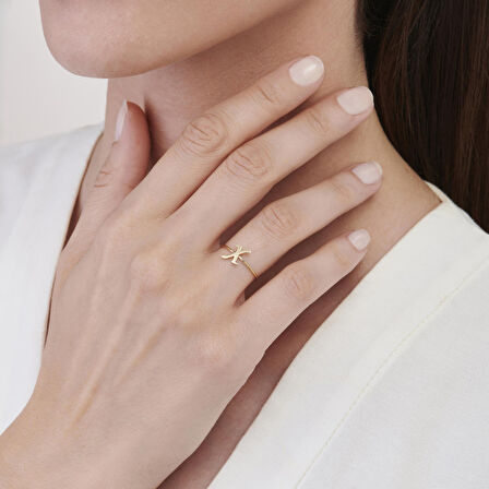 Altın X Harfli Yüzük