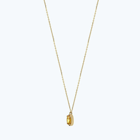 Altınbaş Besties Sarı Taşlı Oval Kolye