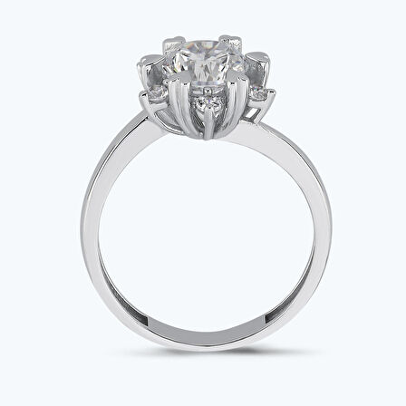 Altın Tektaş Kalpli Yüzük