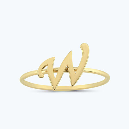 Altın W Harfi Yüzük