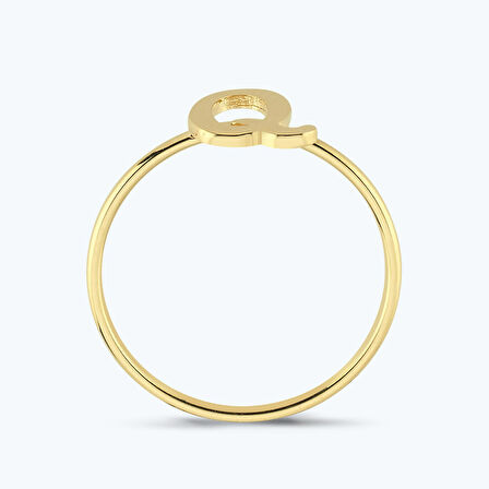 Altın Q Harfi Yüzük