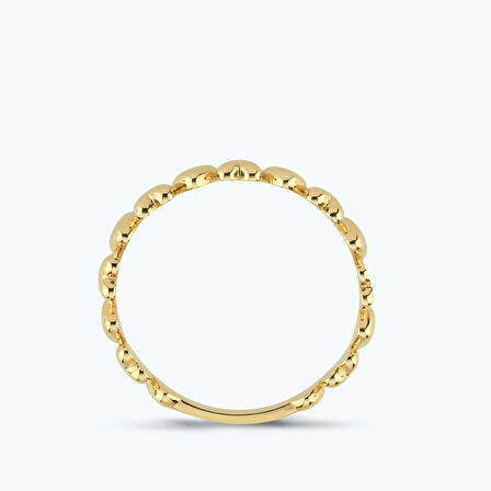 Altın Sıralı Kalpli Yüzük