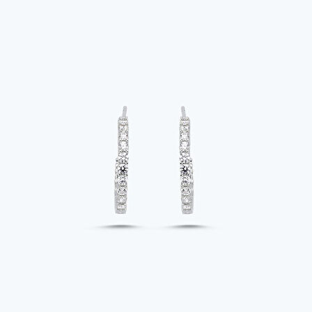 Altın Taşlı Halka Küpe