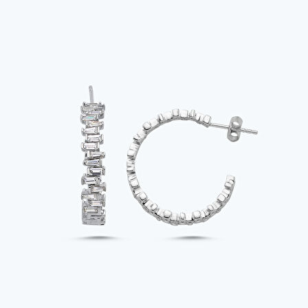 Altın Taşlı Halka Küpe