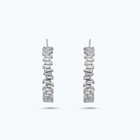 Altın Taşlı Halka Küpe