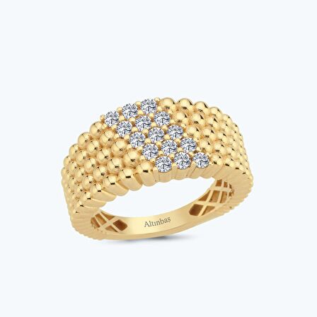 Altın Taşlı Top Yüzük