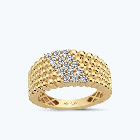 Altın Taşlı Top Yüzük