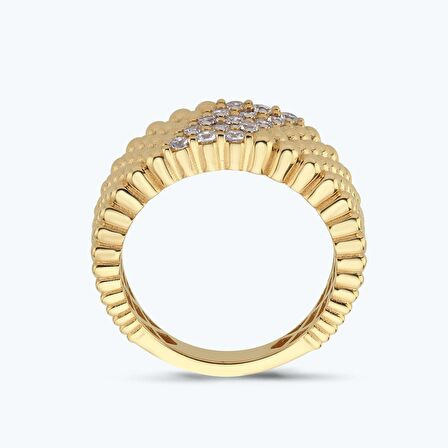 Altın Taşlı Top Yüzük