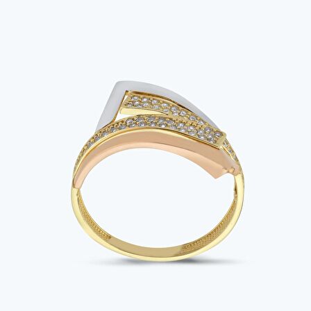 Altın Sıra Taşlı Yüzük