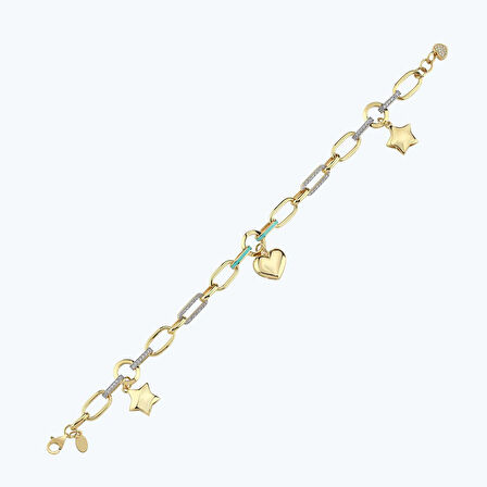 Altın Kalp Zincir Bileklik