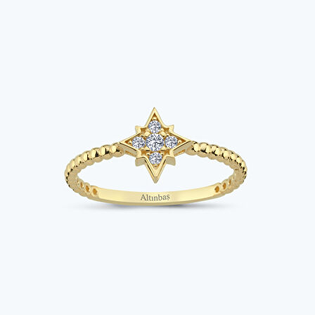 Altın Taşlı Kutup Yıldızı Yüzük