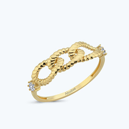 Altın İç İçe Geçmiş Halka Yüzük