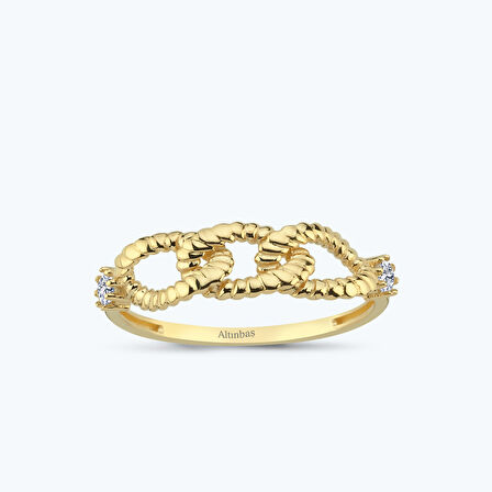 Altın İç İçe Geçmiş Halka Yüzük