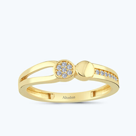 Altın Taşlı Yuvarlak Yüzük