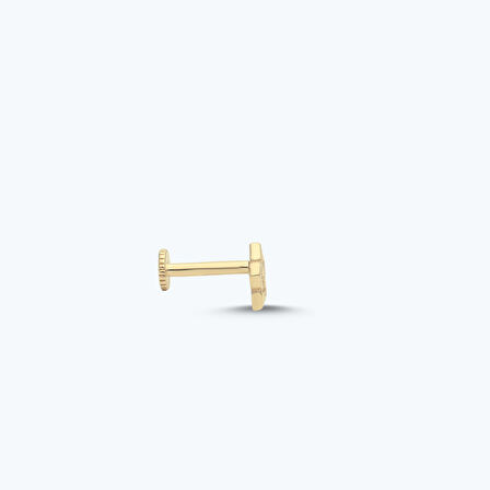 Altın Tragus Çiçek Piercing
