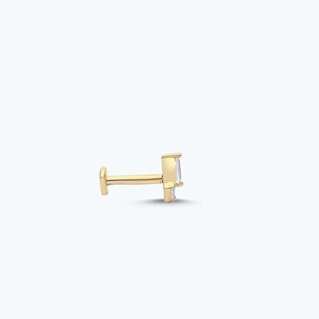 Altın Tragus Baget Taşlı Piercing