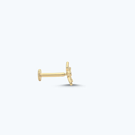 Altın Tragus Çiçek Piercing