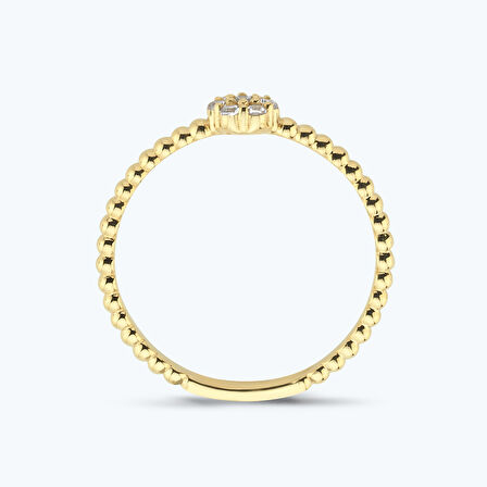 Altın Taşlı Çiçek Yüzük