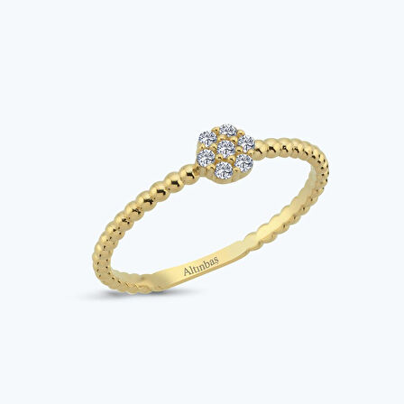 Altın Taşlı Çiçek Yüzük