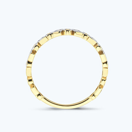 Altın Sıra Taşlı Yüzük