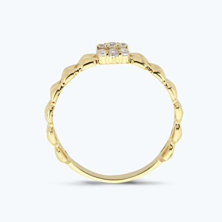 Altın Baget Taşlı Yüzük