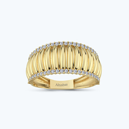 Altın Kenar Taşlı Yüzük