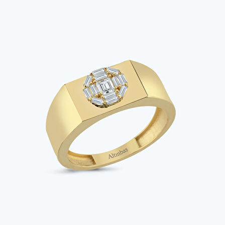 Altın Baget Taşlı Yüzük