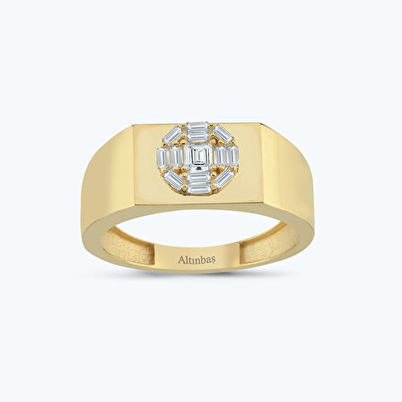 Altın Baget Taşlı Yüzük