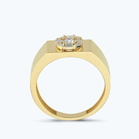 Altın Baget Taşlı Yüzük