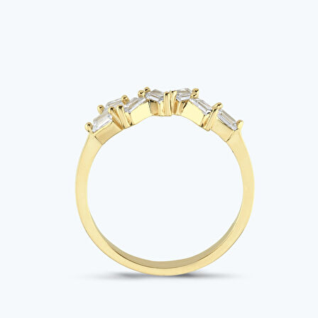 Altın Baget Taşlı Yüzük