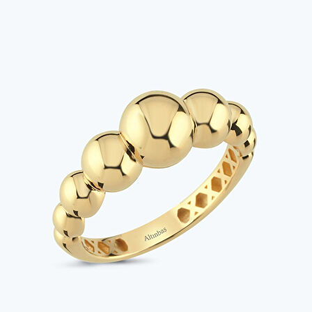 Altın Toplu Bombeli Yüzük