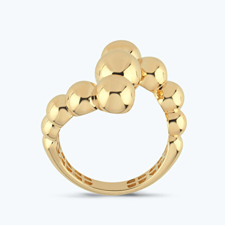 Altın Toplu Bombeli Yüzük