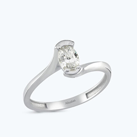 Altın Oval Tektaş Yüzük