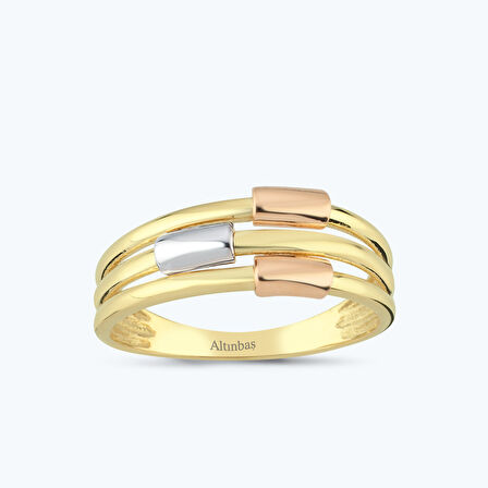 Altın Üç Renkli Yüzük