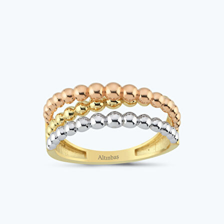 Altın Üç Renk Toplu Yüzük