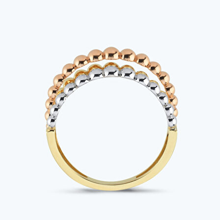 Altın Üç Renk Toplu Yüzük