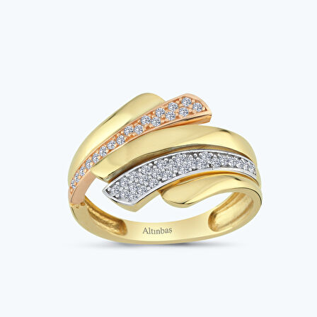 Altın Sıra Taşlı Yüzük