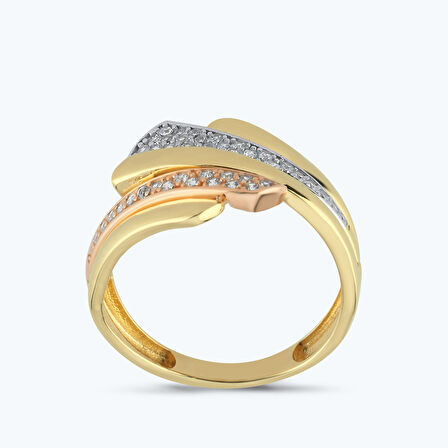 Altın Sıra Taşlı Yüzük