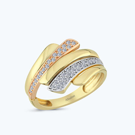 Altın Sıra Taşlı Yüzük