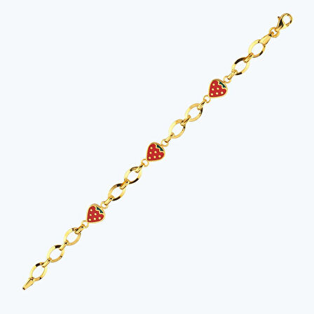 22 Ayar Altın Çocuk Çilek Bileklik
