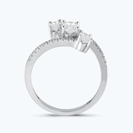 Altın Kolları Taşlı Oval Yüzük