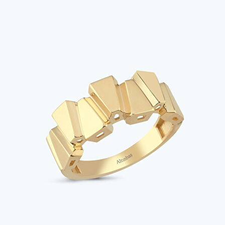 Altın Sıralı Üçgen Yüzük