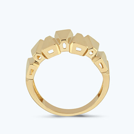 Altın Sıralı Üçgen Yüzük