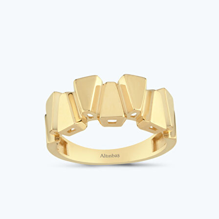 Altın Sıralı Üçgen Yüzük