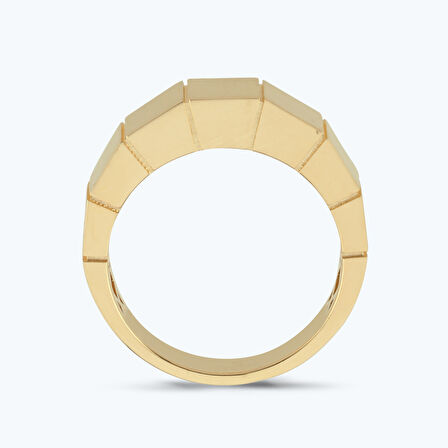 Altın Sıralı Kare Yüzük