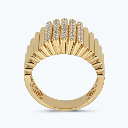 Altın Taşlı Çubuk Yüzük