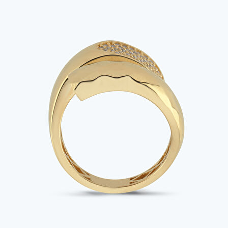 Altın Bombeli Taşlı Yüzük