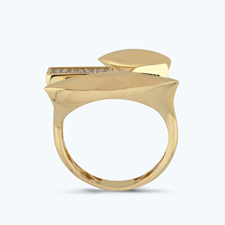 Altın Taşlı Elips Yüzük